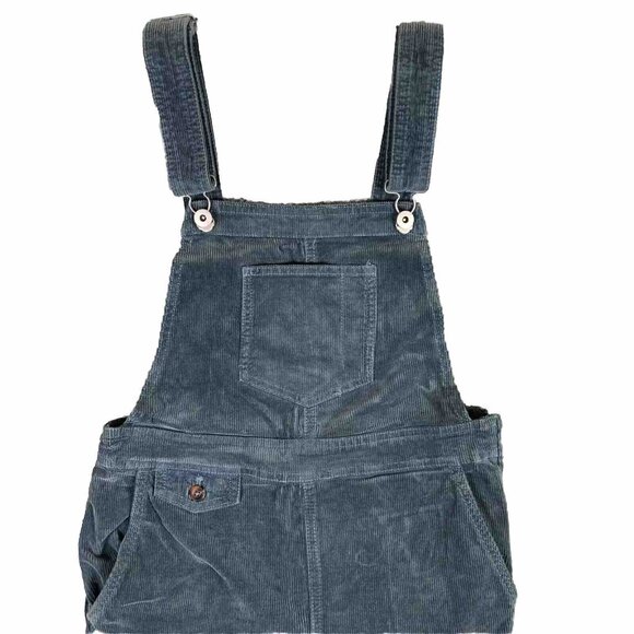 Anthropologie Pilcro Jamina Corduroy Overalls Womens 28 Blue Flare Leg Dungarees - Picture 3 of 16